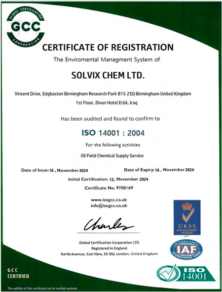 ISO 14001:2015 Certificate